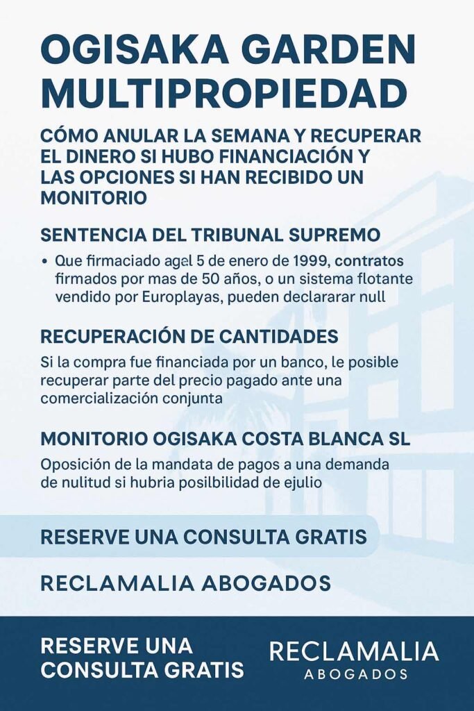 Complejo Ogisaka Garden en Denia, asociado a contratos de multipropiedad anulables